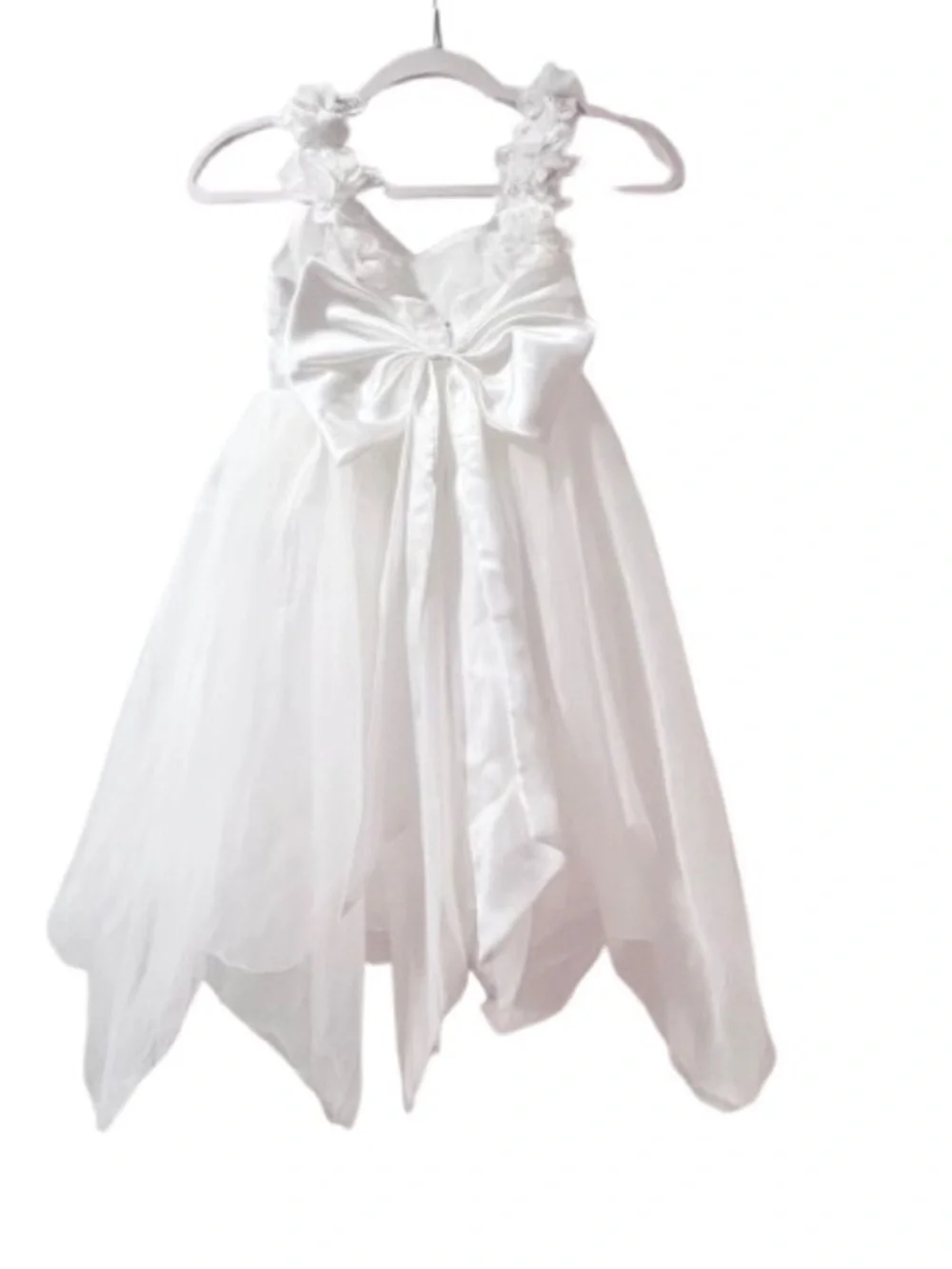 🆕- Lefiel- White Floral Bodice Bow Tulle Dress for Girls. Size: 6